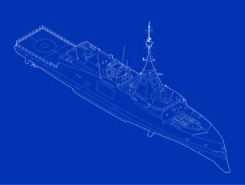 Silhouette frégate de défense et d'intervention